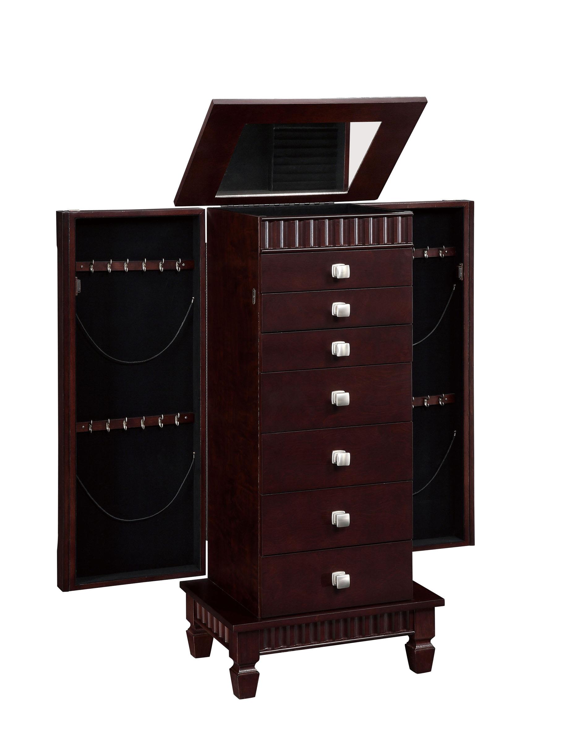 Powell Jewelry Armoire Contemporary “Merlot” Jewelry Armoire A1